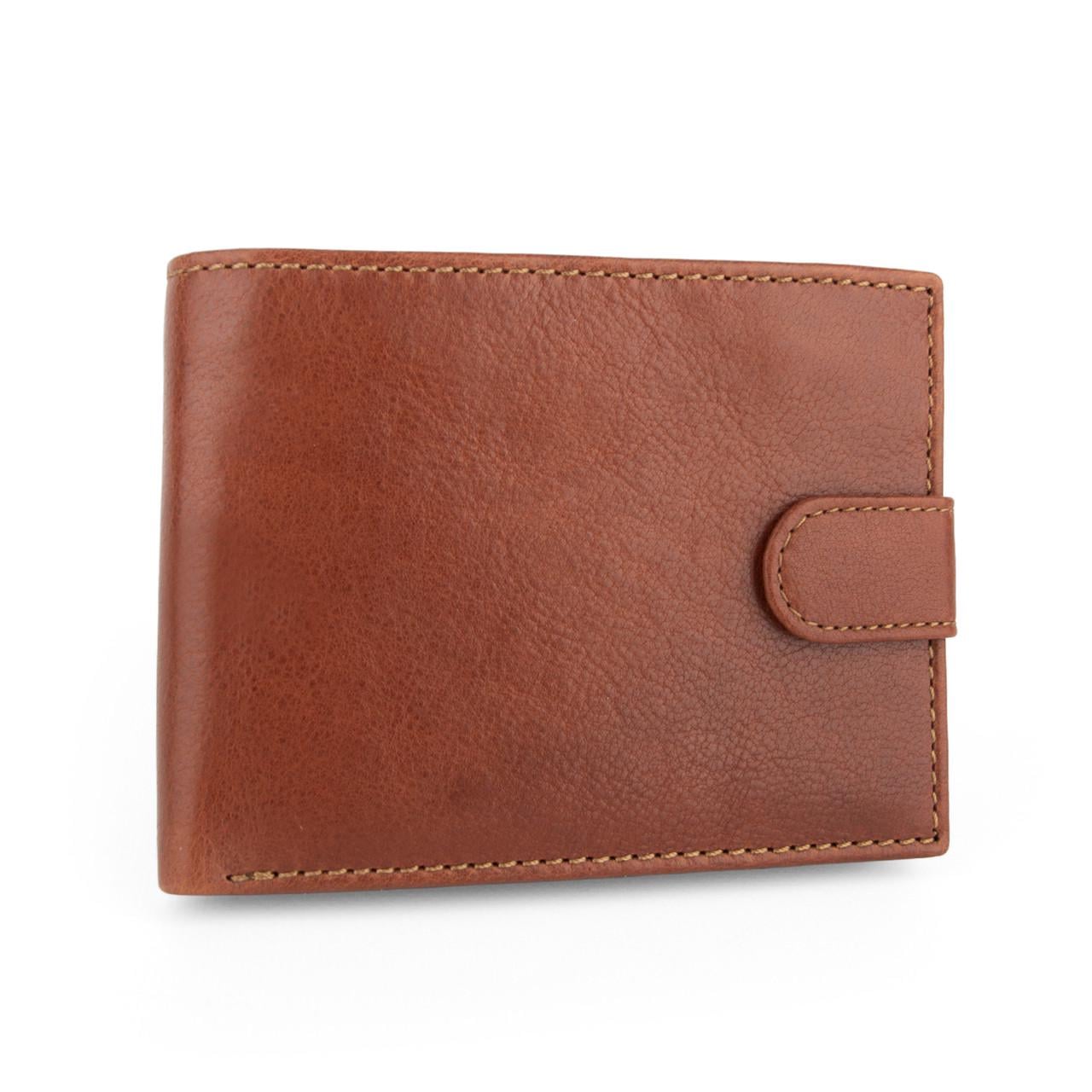 Портмоне мужское кожаное Virginia Conti СВ 819 с кнопкой Темно-рыжий (2930750798)