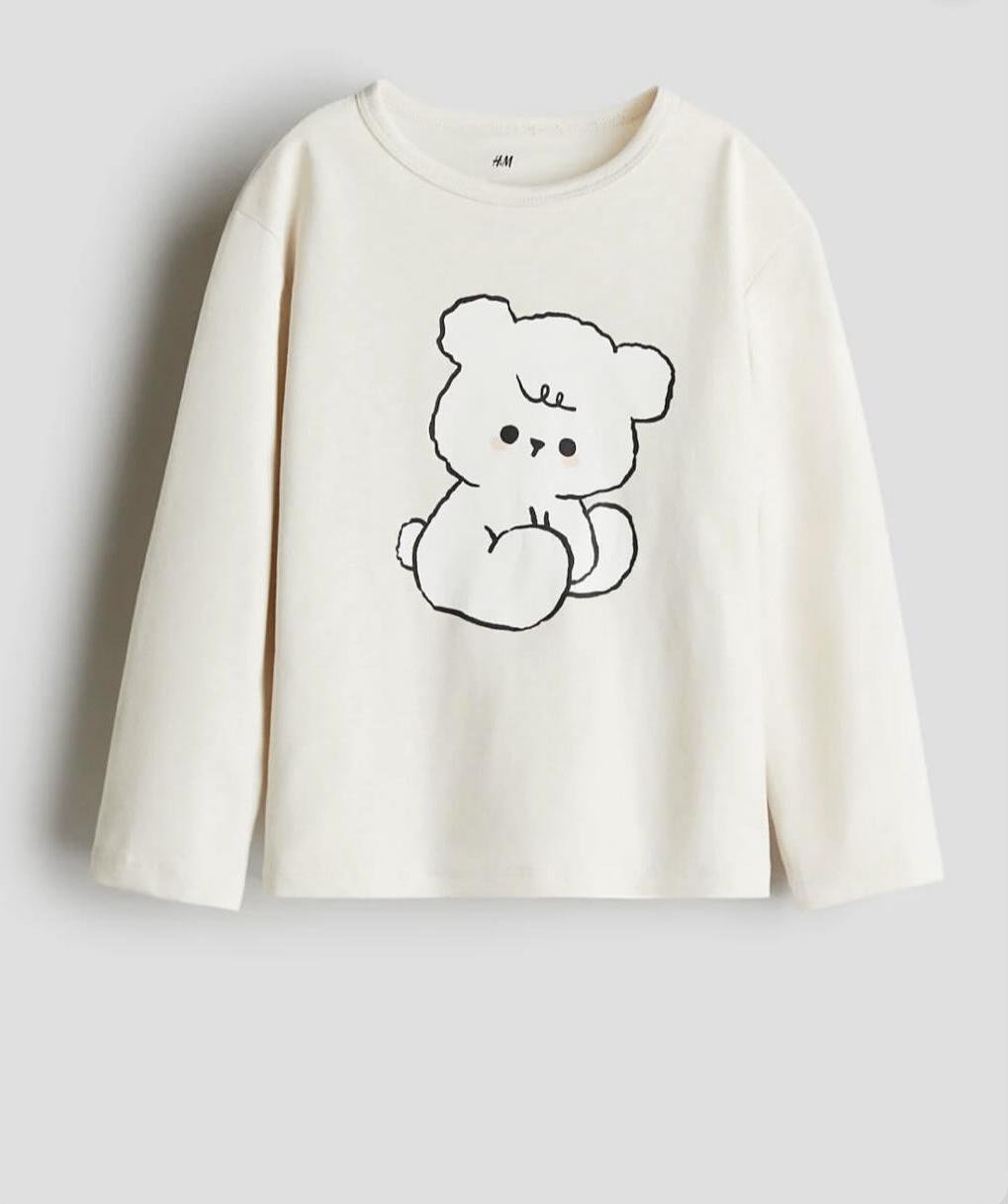 Лонгслив для девочки H&M 110-116 см Белый (08321)