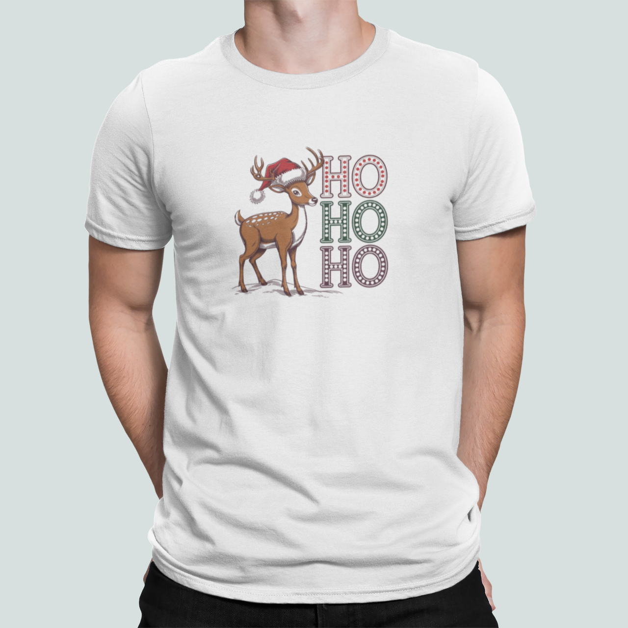 Футболка мужская новогодняя Stedman с принтом Олененок Санта "НО НО НО" XXXL Белый (НГ173-12) Футболка мужская новогодняя Stedman с принтом Олененок Санта "НО НО НО" XXXL Белый (НГ173-12)
