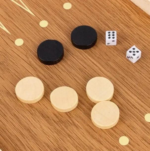 Шахматы деревянные 3в1 24 см (2104618373) - фото 4