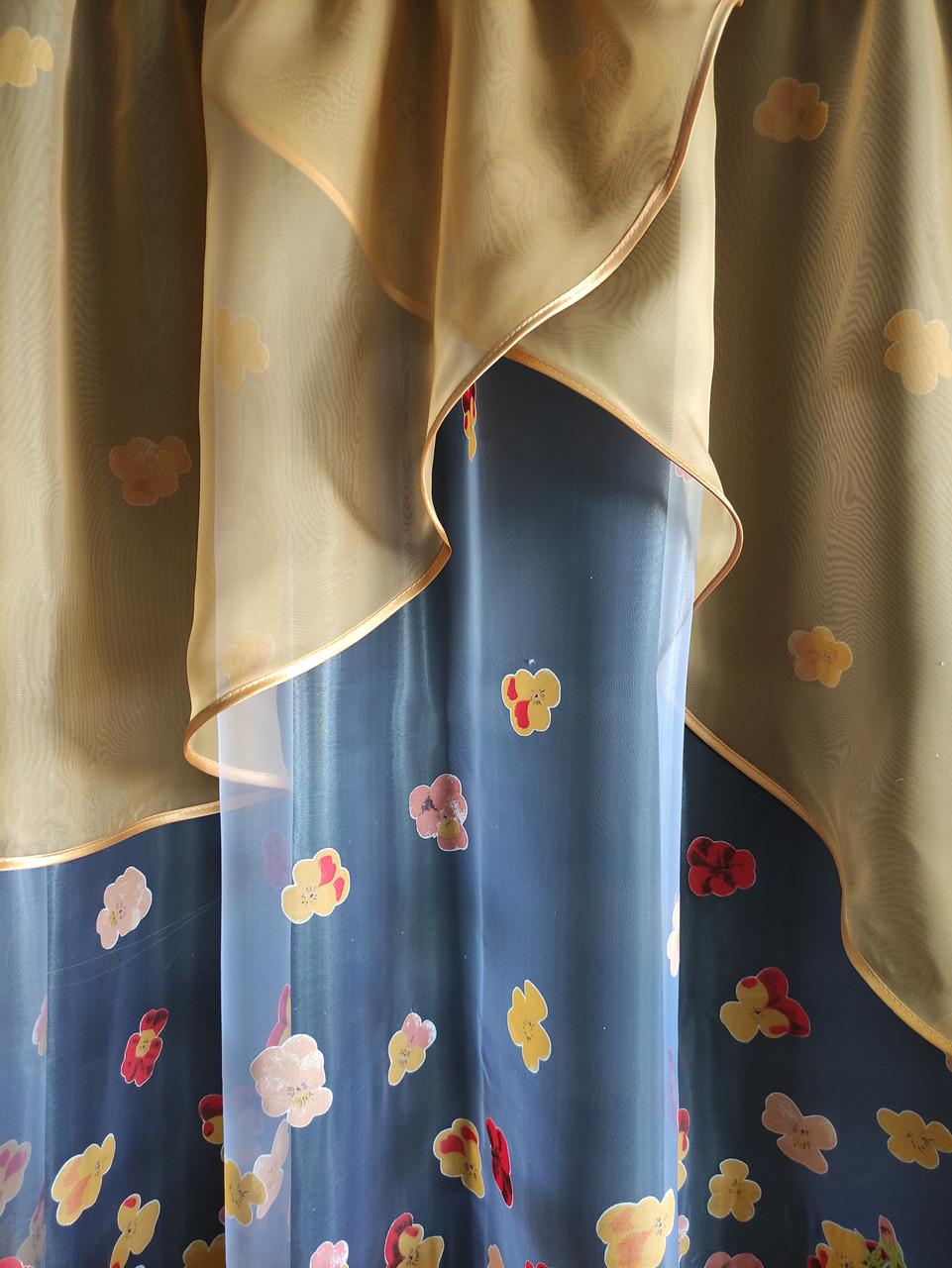 Занавеска с шифоновым ламбрекеном и рюшей 290х160 см Бежевый (ро-001) - фото 2 Занавеска с шифоновым ламбрекеном и рюшей 290х160 см Бежевый (ро-001) - фото 2