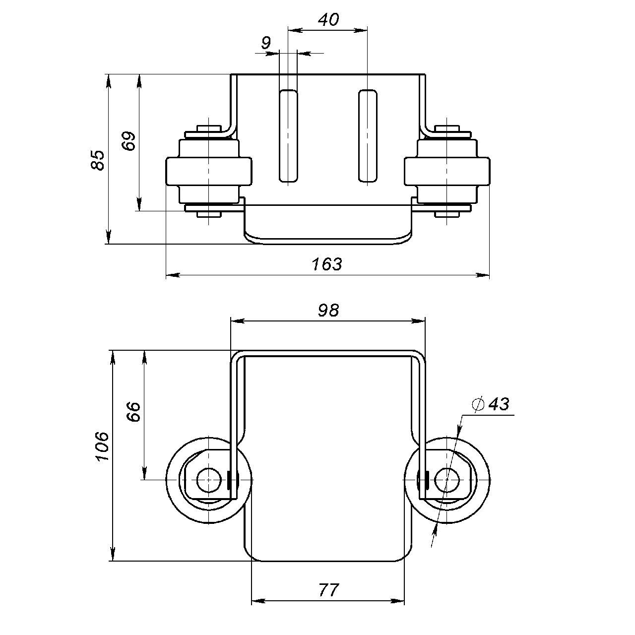 Уловлювач нижній Roll Grand 2С для воріт до 500 кг - фото 2 Уловлювач нижній Roll Grand 2С для воріт до 500 кг - фото 2