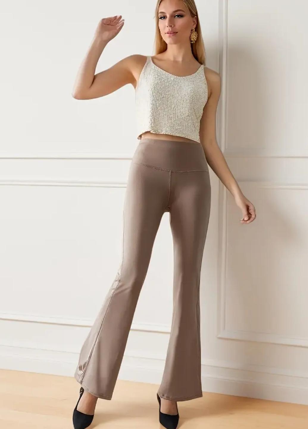 Леггинсы клеш женские спортивные Comfort Style C4 M Бежевый (1853-42-02) - фото 5