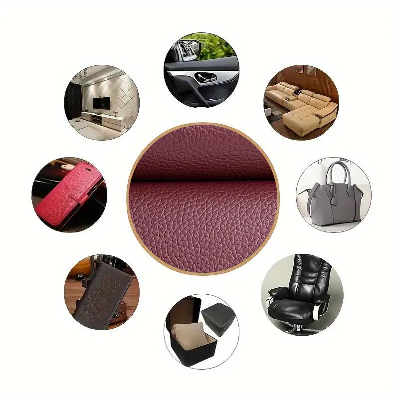 Латка зі штучної шкіри самоклеюча 20х30 см Бордовий - фото 9