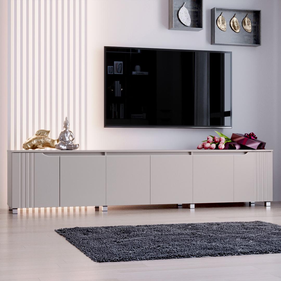 Тумба под ТВ DiPortes Портленд К-236 МДФ 240х53х40 см Кашемир (01304) Тумба под ТВ DiPortes Портленд К-236 МДФ 240х53х40 см Кашемир (01304)