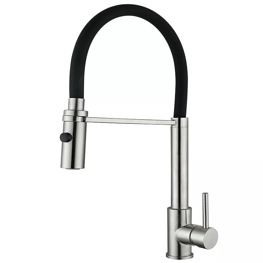 Смеситель для кухни Wezer KIT4-01 с гибким изливом Черный (162987)