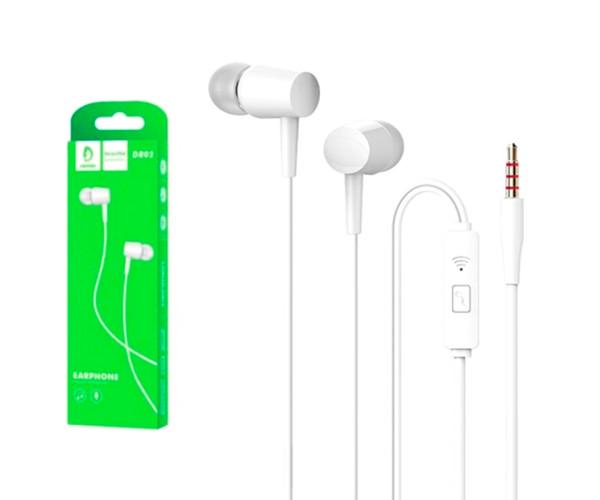 Наушники проводные вакуумные HF Denmen DR02 3,5 мм White