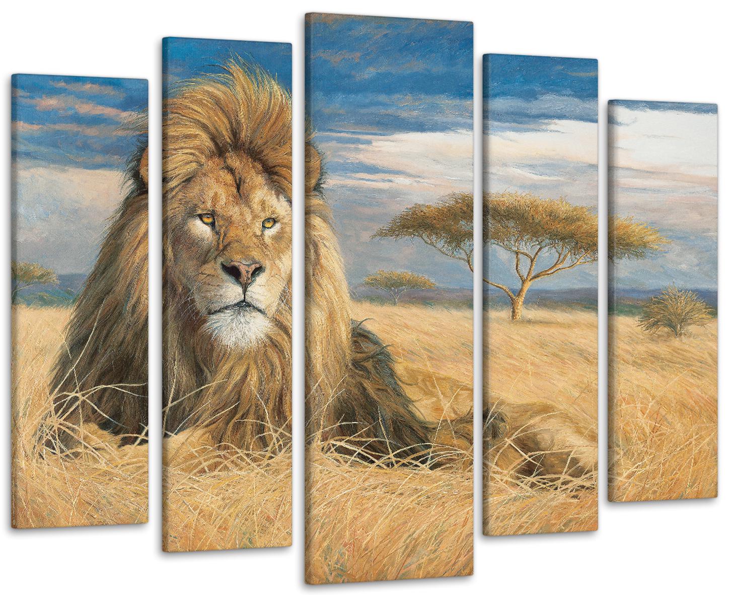 Картина модульная Африка Лев 110х160см (Art-271_5)