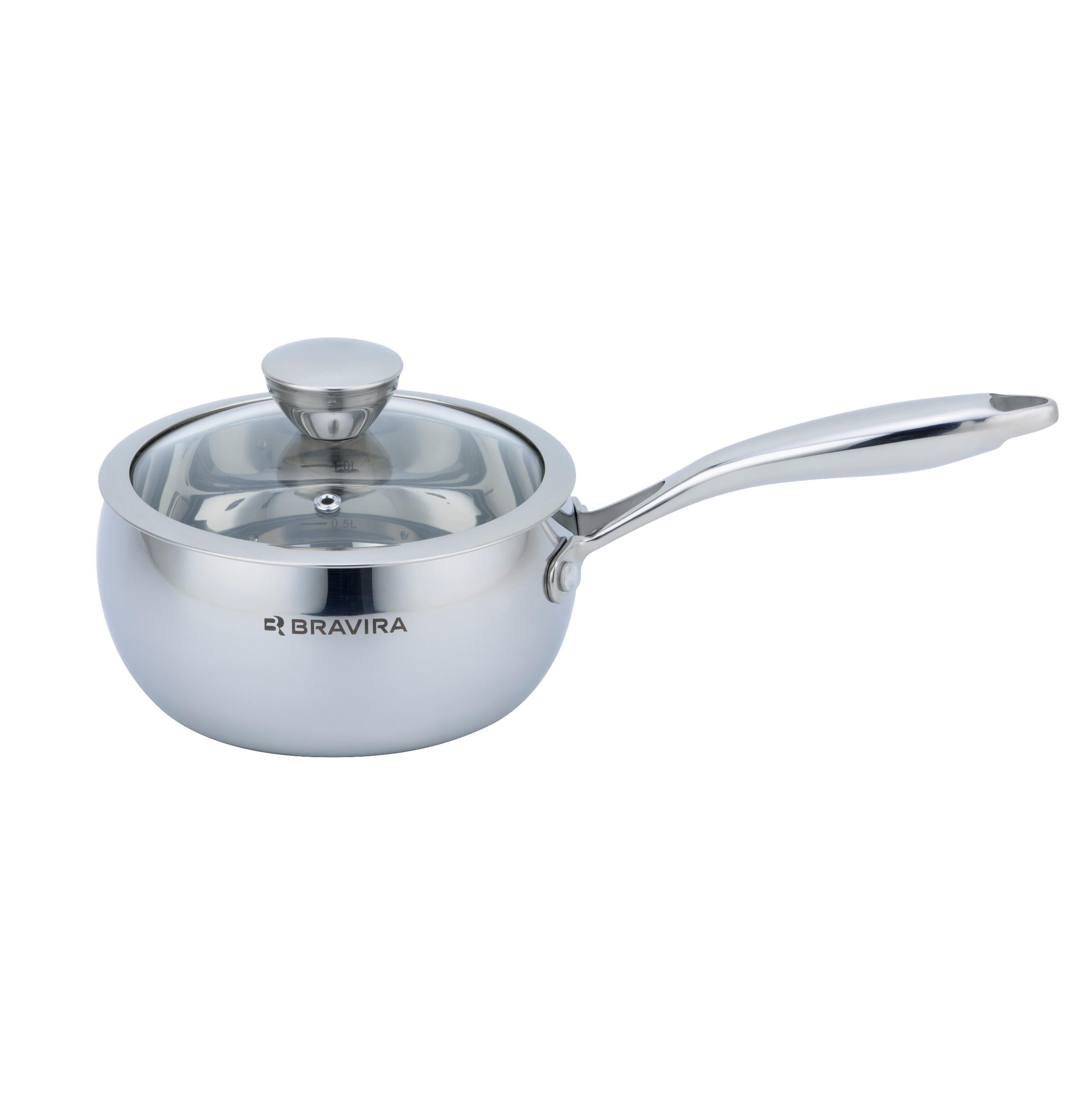 Ковш с крышкой BRAVIRA Ferrano Tri-Ply BR8530-16 нержавеющая сталь 1,6 л (23350)