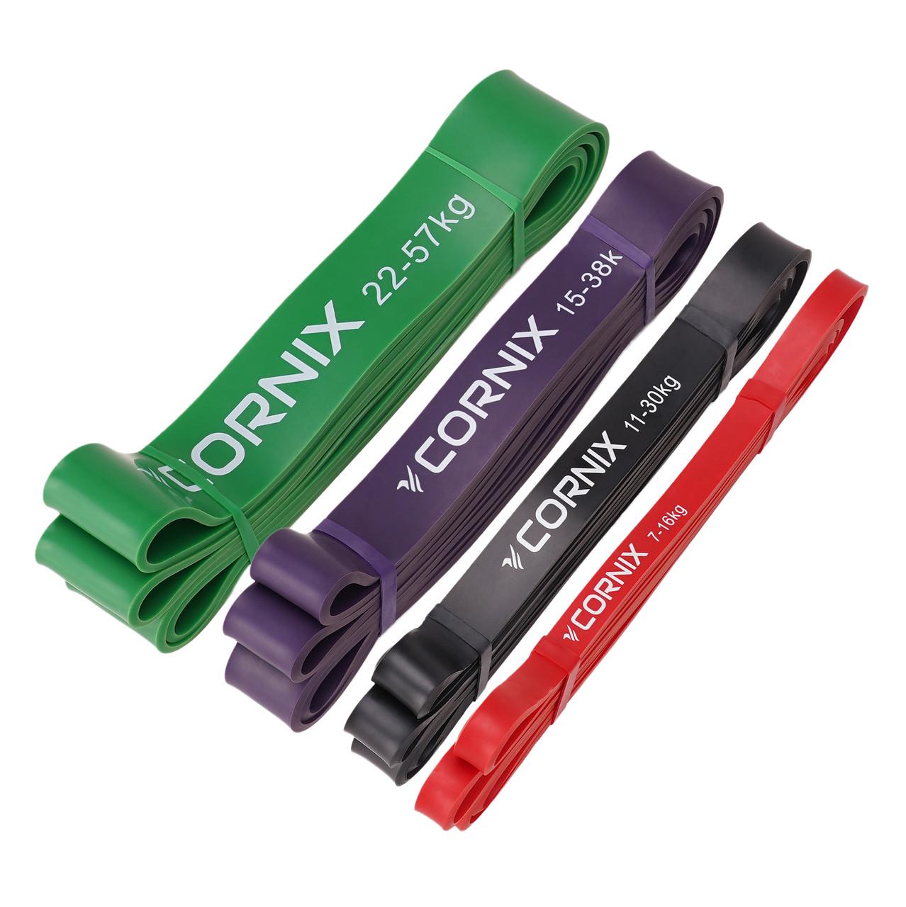 Еспандер-петля для фітнесу та спорту Cornix Power Band 7-57 кг 4 шт. XR-0088 (2375564403)