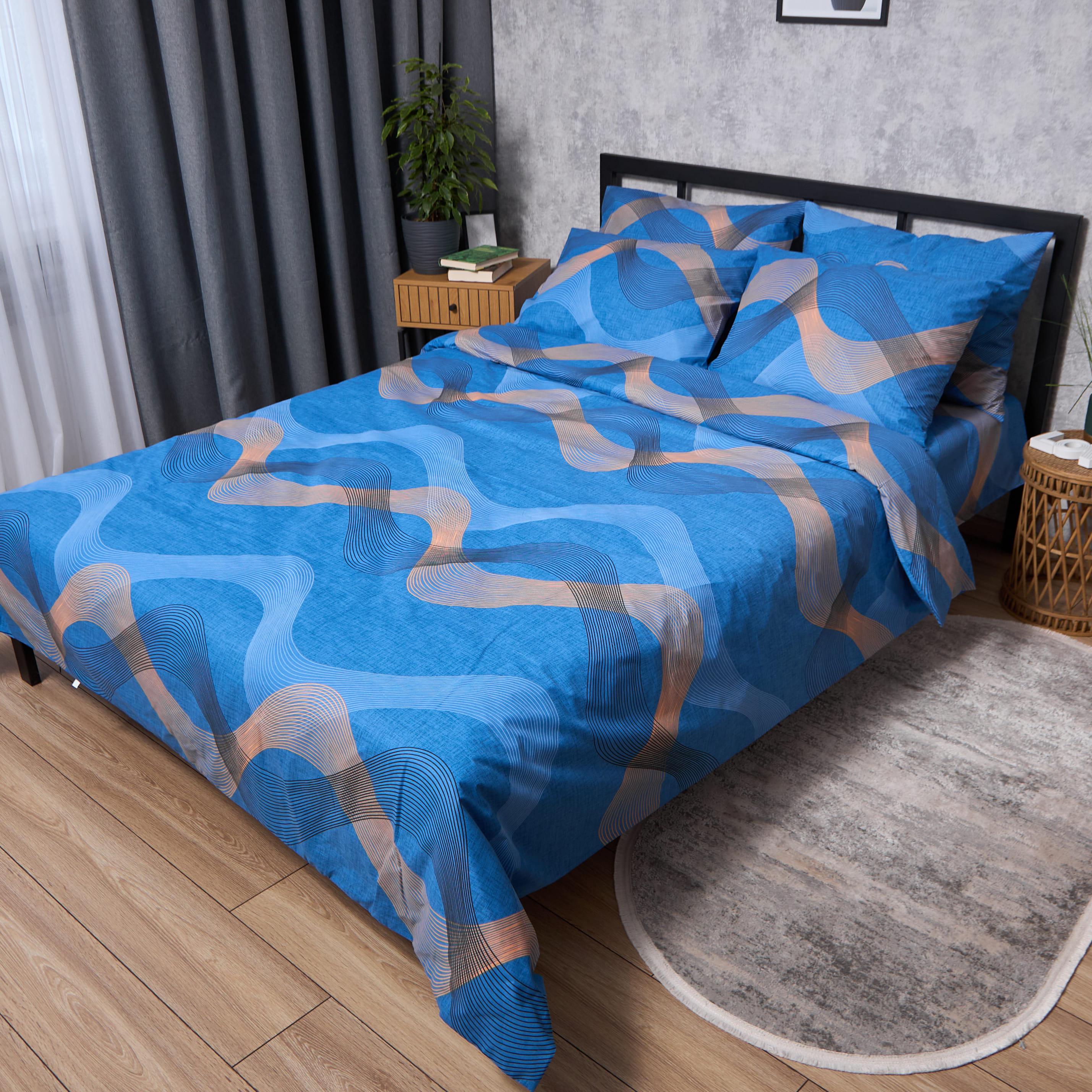 Комплект постільної білизни Moon&Star Бязь Gold Люкс Modern Flow полуторний євро 160х220 см (MS-820011152)