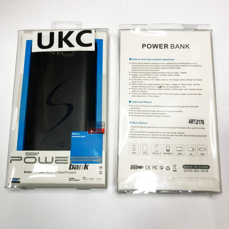 Повербанк UKC 2176 портативный внешний аккумулятор 30000 mAh Black (13465966) - фото 14