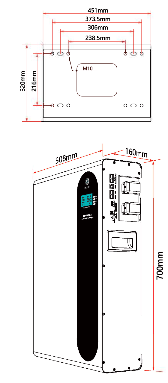 Акумуляторна батарея LFP-51200-A Delong LiFePO4 51,2V 200Ah 10kWh - фото 5