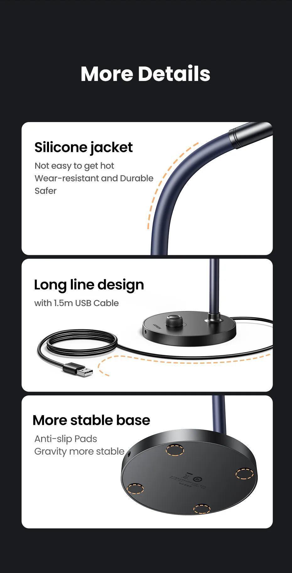 Микрофон UGREEN 60 дБ шумоподавления USB Черный (90416) - фото 10 Микрофон UGREEN 60 дБ шумоподавления USB Черный (90416) - фото 10