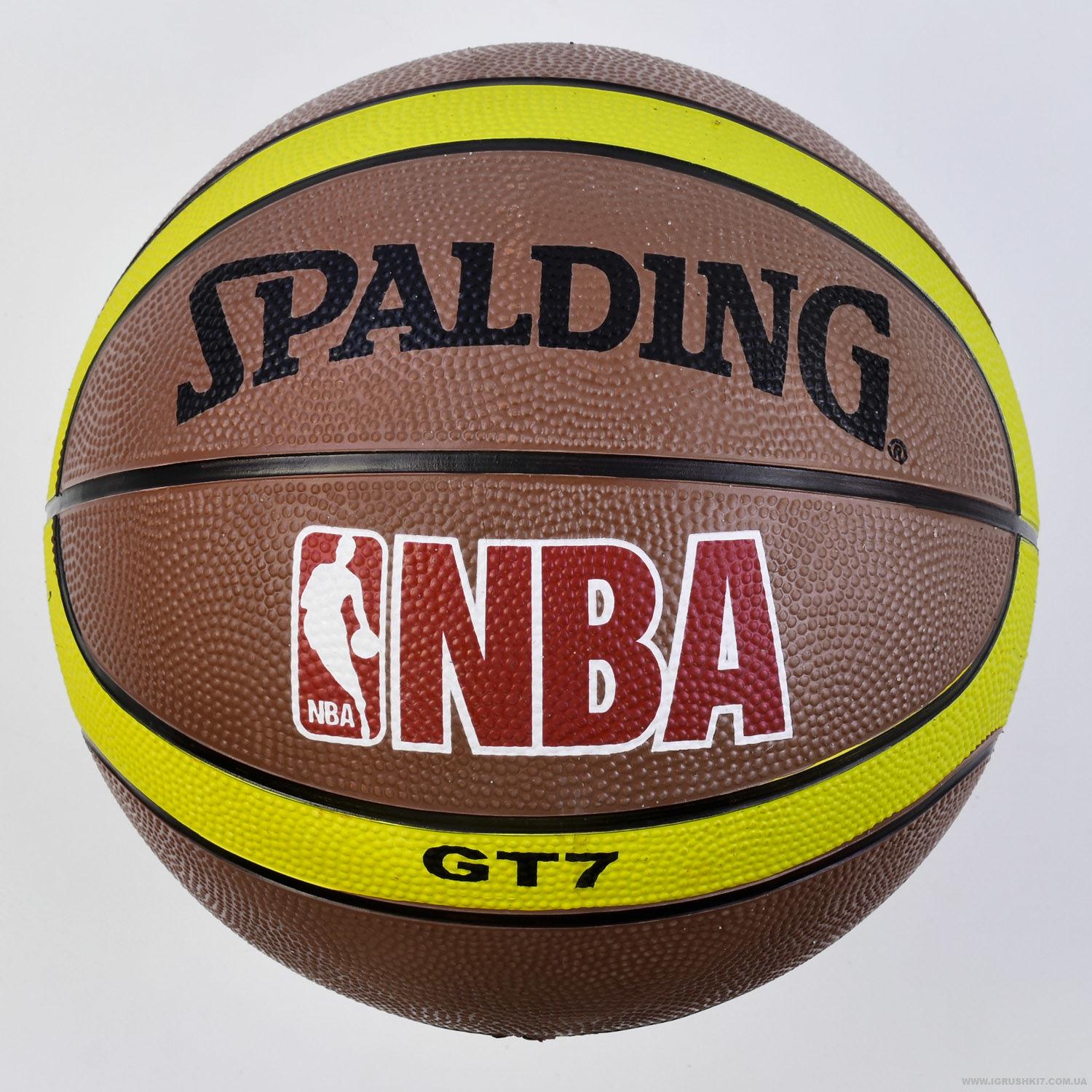 Мяч баскетбольный Spalding 500 г р. №7 Brown/Yellow (74626) - фото 1