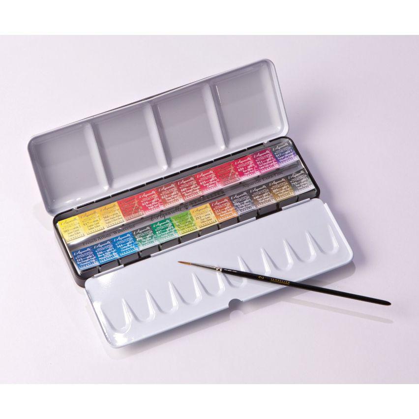 Набор акварели L'Aquarelle Sennelier 24 цвета + 1 кисточка