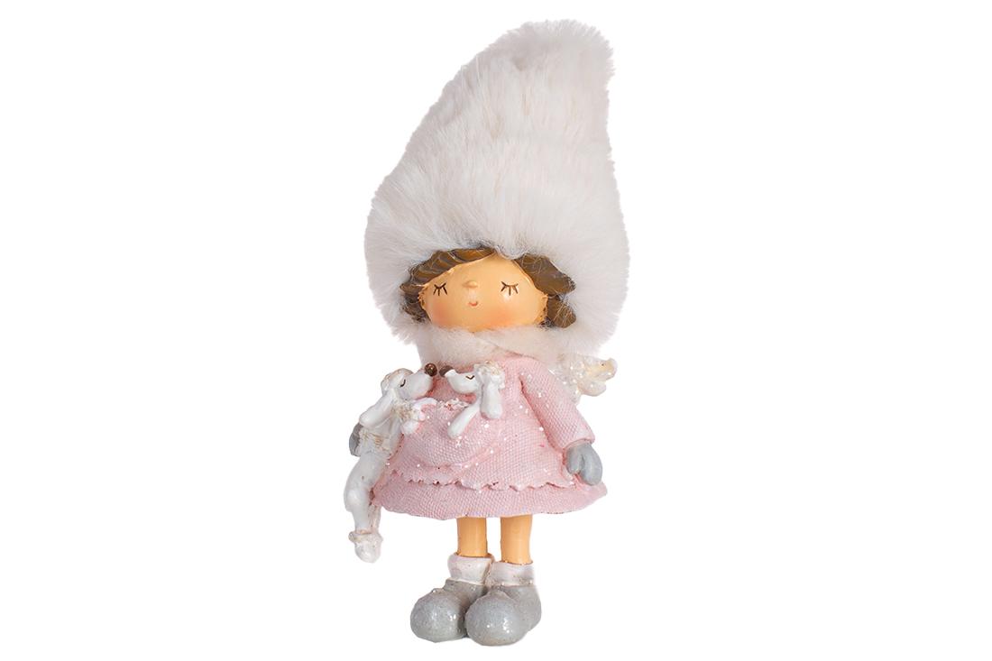 Фигурка новогодняя подвесная BonaDi Девочка в мягкой шапке (831-421)