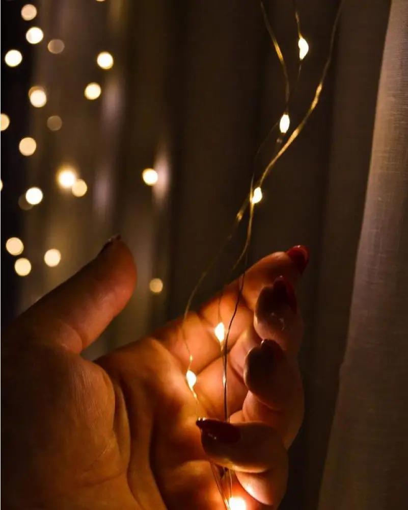 Гирлянда штора Роса 100 LED от USB 8 режимов 3x0,6 м Теплый белый - фото 3