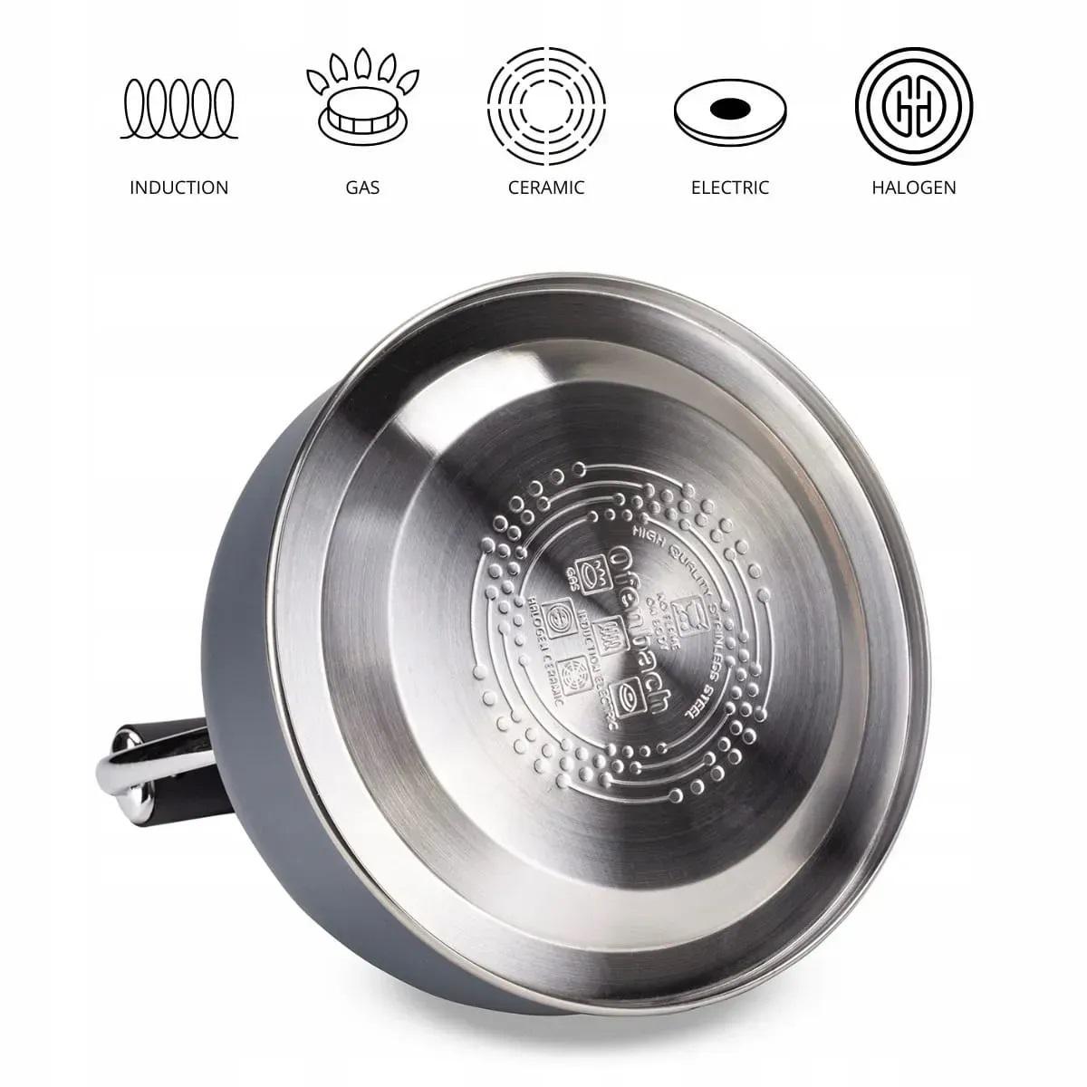 Чайник со свистком и нейлоновой ручкой Ofenbach KM-100324 из нержавеющей стали 2,2 л Синий (150-84-100324) - фото 3