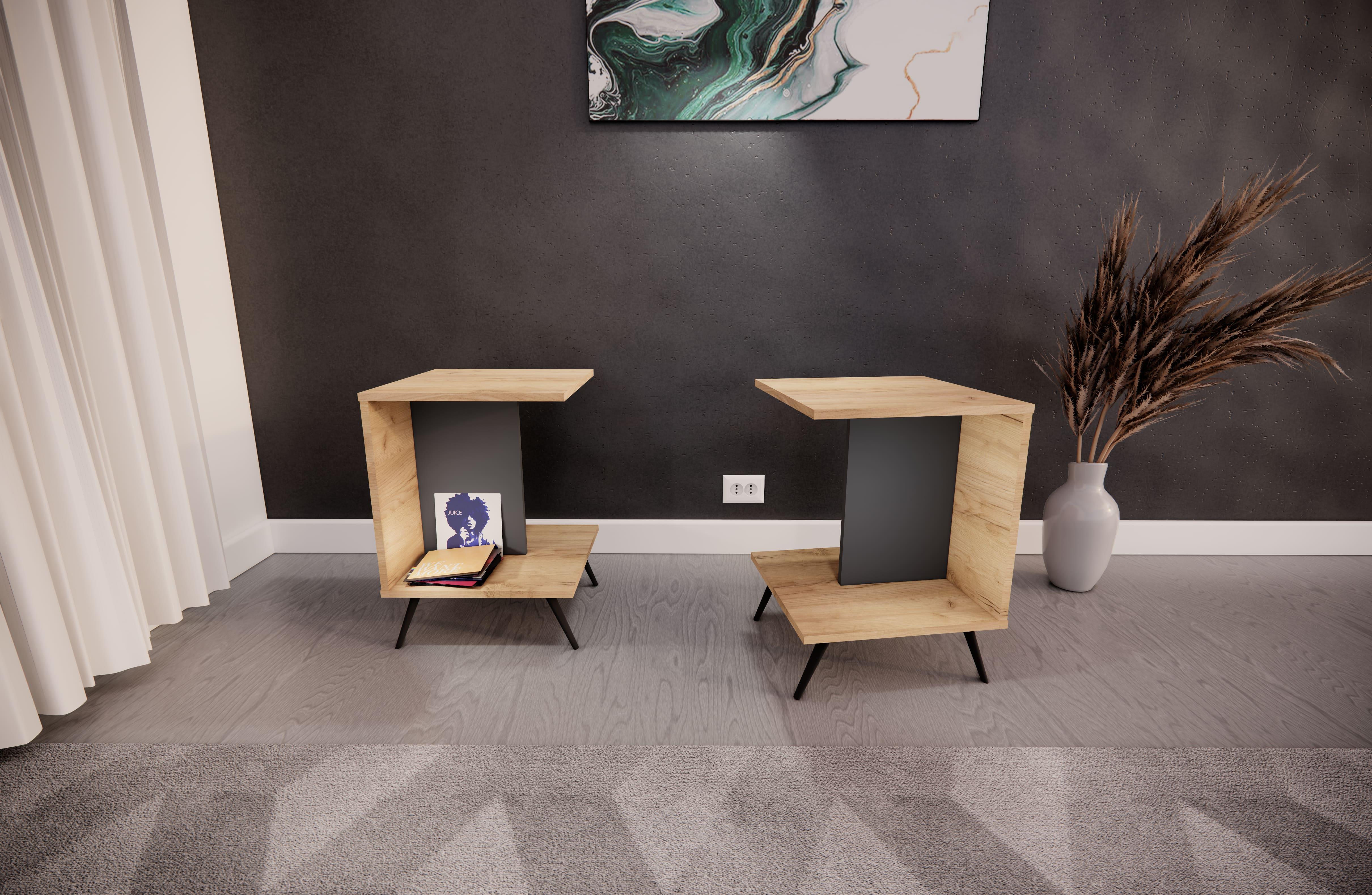 Тумба приліжкова MEBEX VS MINI Дуб Крафт/Сірий темний (VSMINIDCDG) - фото 2