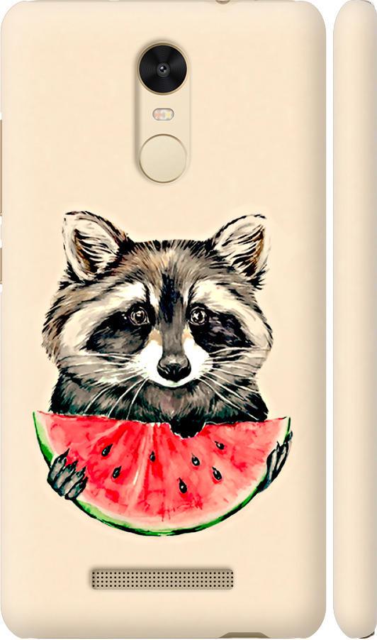 Чохол на Xiaomi Redmi Note 3 Єнотик з кавуном (4605c-95-42517)