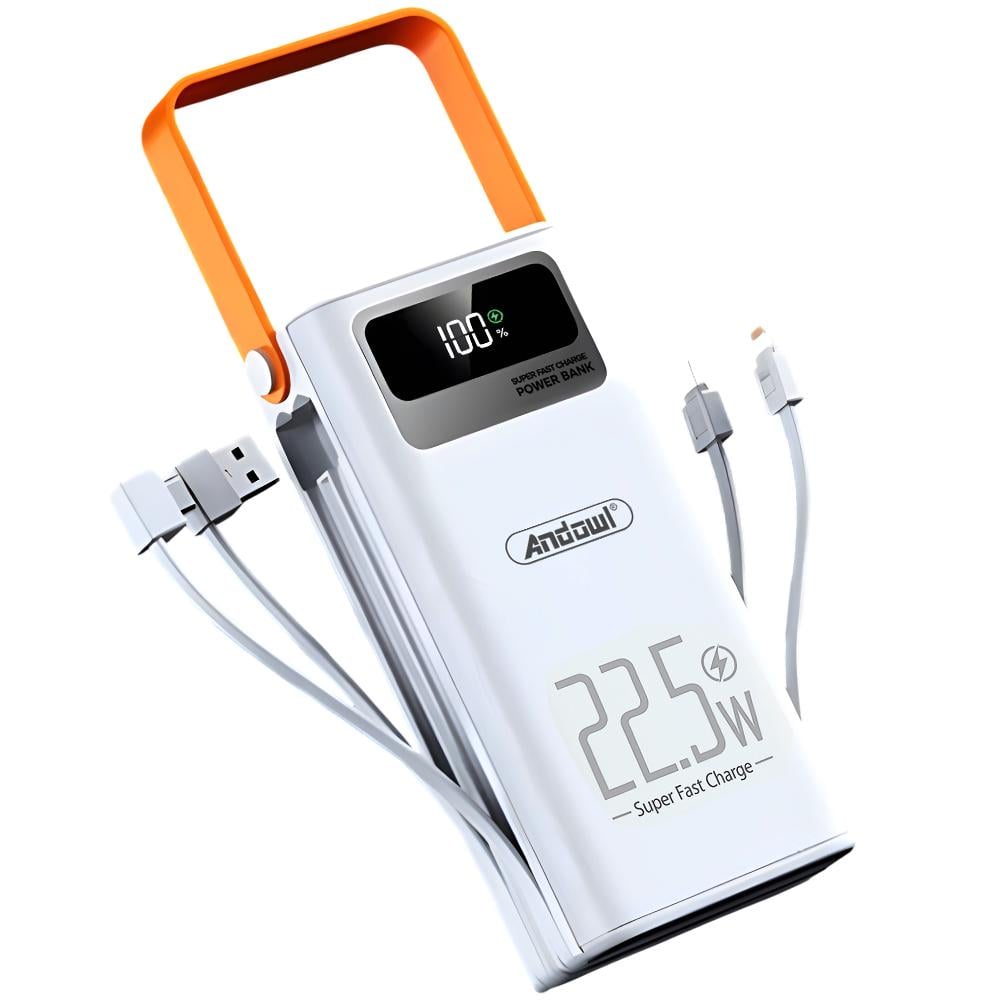 Повербанк AndoWl Q-XD7X1 26000 mah 22,5W с быстрой зарядкой/фонарем/дисплеем для телефона/роутера Белый (8dd272fd) - фото 1 Повербанк AndoWl Q-XD7X1 26000 mah 22,5W с быстрой зарядкой/фонарем/дисплеем для телефона/роутера Белый (8dd272fd) - фото 1