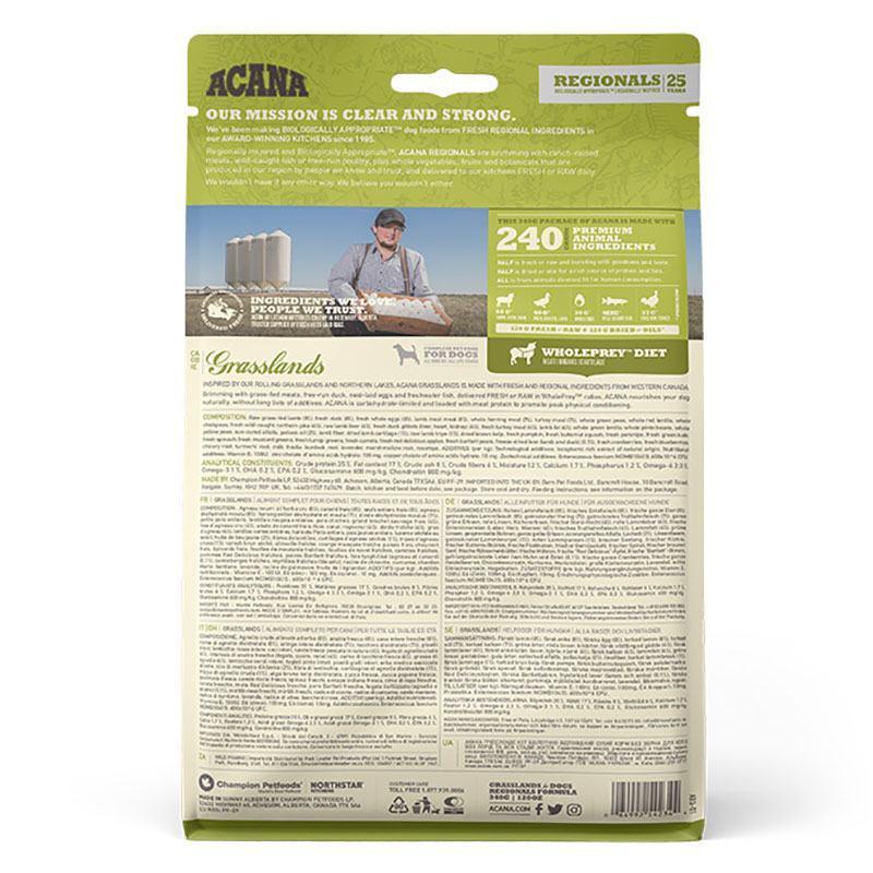 Корм сухий для собак будь-якого віку і породи ACANA Grasslands Dog Recipe з ягнятком і качкою 6 кг (a54260) - фото 5