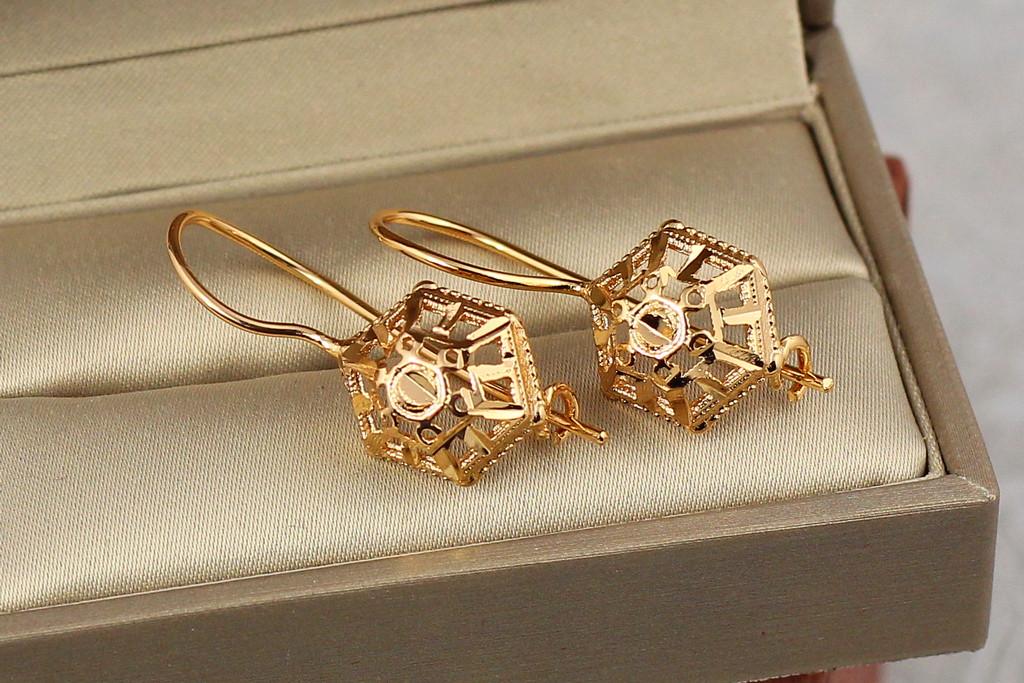 Серьги Xuping Jewelry лесная паутинка 3 см Золотистый