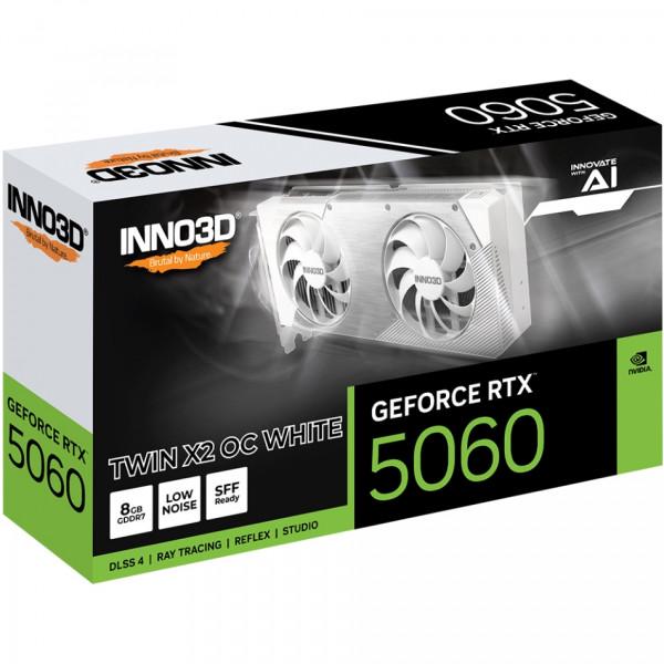 Видеокарта Inno3D GeForce RTX 5060 Twin X2 OC White (N50602-08D7X-195070W) - фото 2 Видеокарта Inno3D GeForce RTX 5060 Twin X2 OC White (N50602-08D7X-195070W) - фото 2