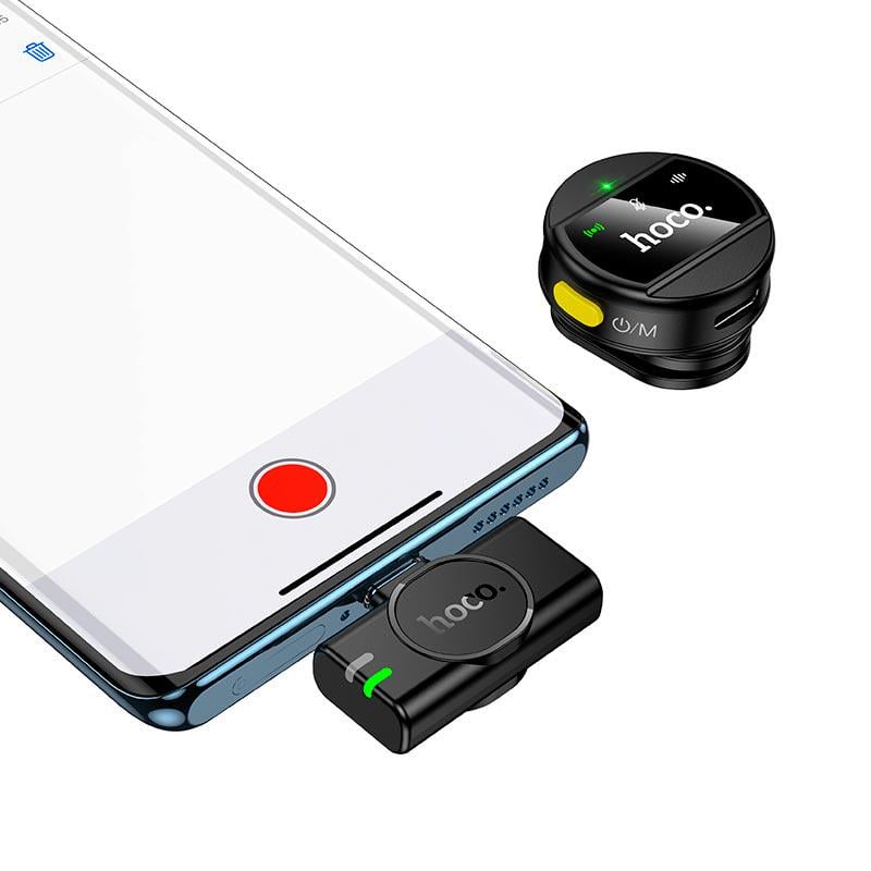 Мікрофон бездротовий Hoco L21 з роз'ємом Type-C дальність 5-15 м до 6 годин роботи Black (17601) - фото 8 Мікрофон бездротовий Hoco L21 з роз'ємом Type-C дальність 5-15 м до 6 годин роботи Black (17601) - фото 8