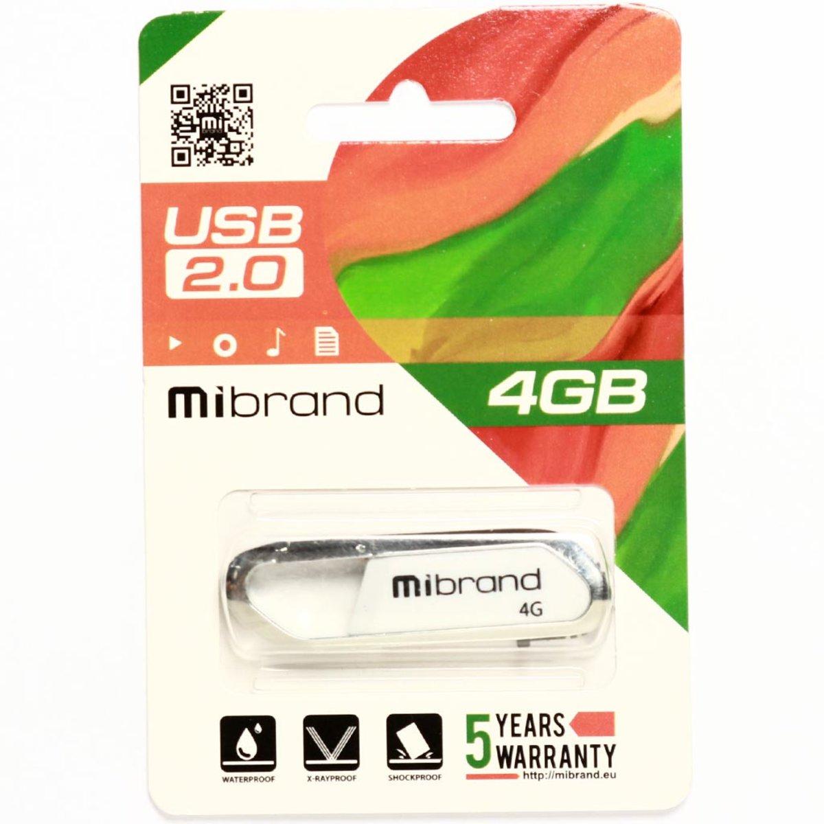 Флешка для ноутбука Mibrand USB 2.0 Aligator 4Gb White (MI2.0/AL4U7W) - фото 2