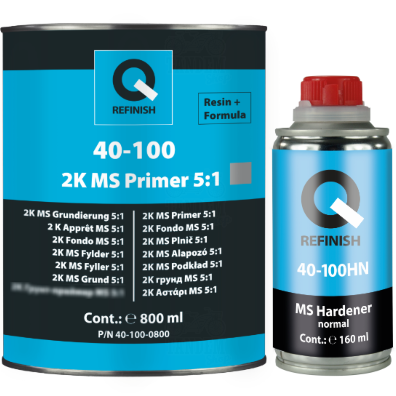 Грунт-наполнитель акриловый Q-REFINISH 40-100 5:1 MS 800 мл/160 мл комплект Серый