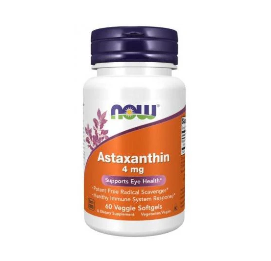 Астаксантин Now Foods Astaxanthin 4 мг 60 капсул (CO002463)