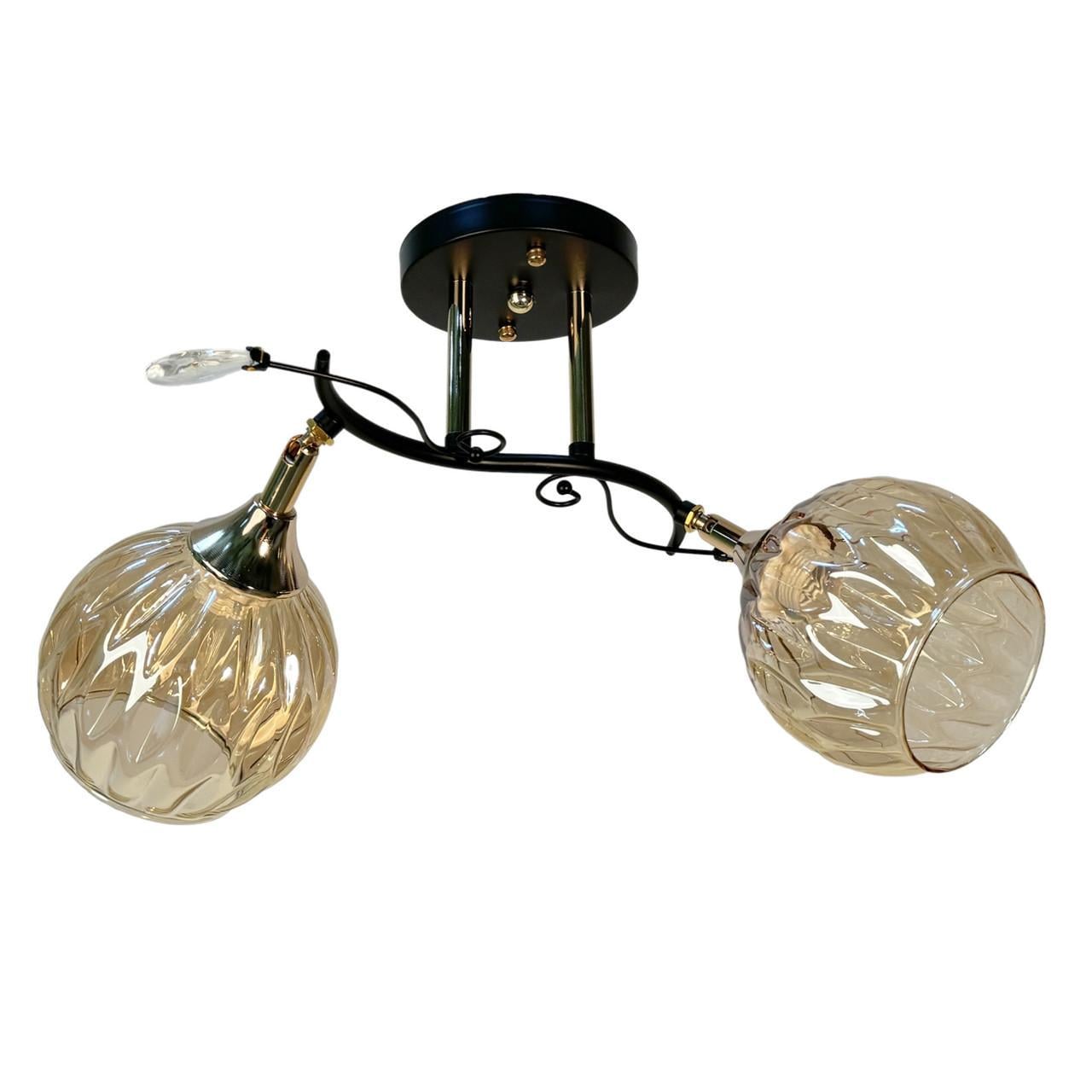 Люстра потолочная Svet на два плафона Черный (SR-N5008/2 BK+FGD)