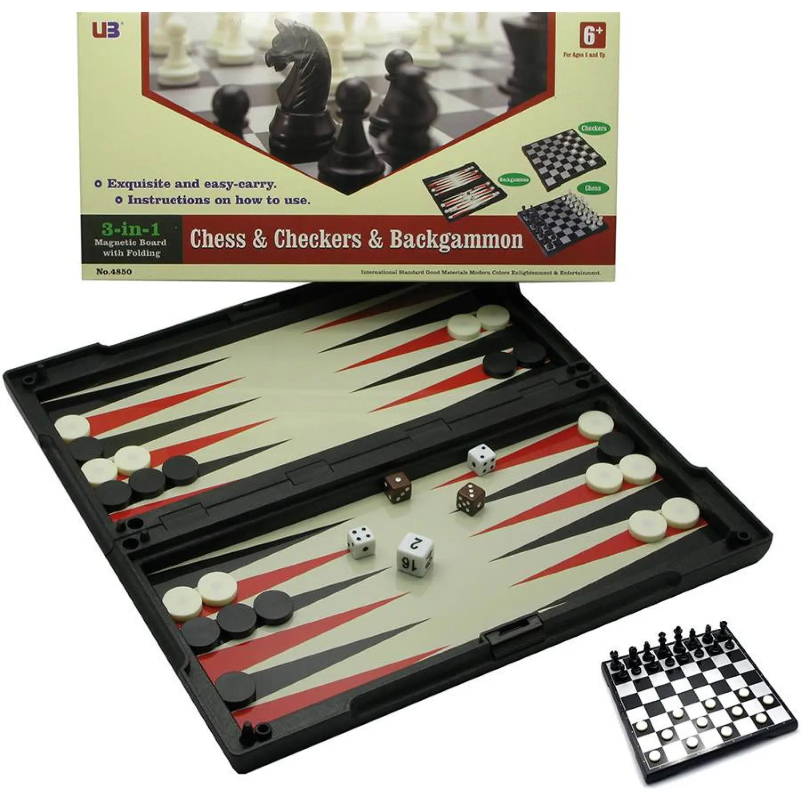 Ігровий набір магнітний 3в1 шахи/шашки/нарди 32х32х2 см (19312) Ігровий набір магнітний 3в1 шахи/шашки/нарди 32х32х2 см (19312)