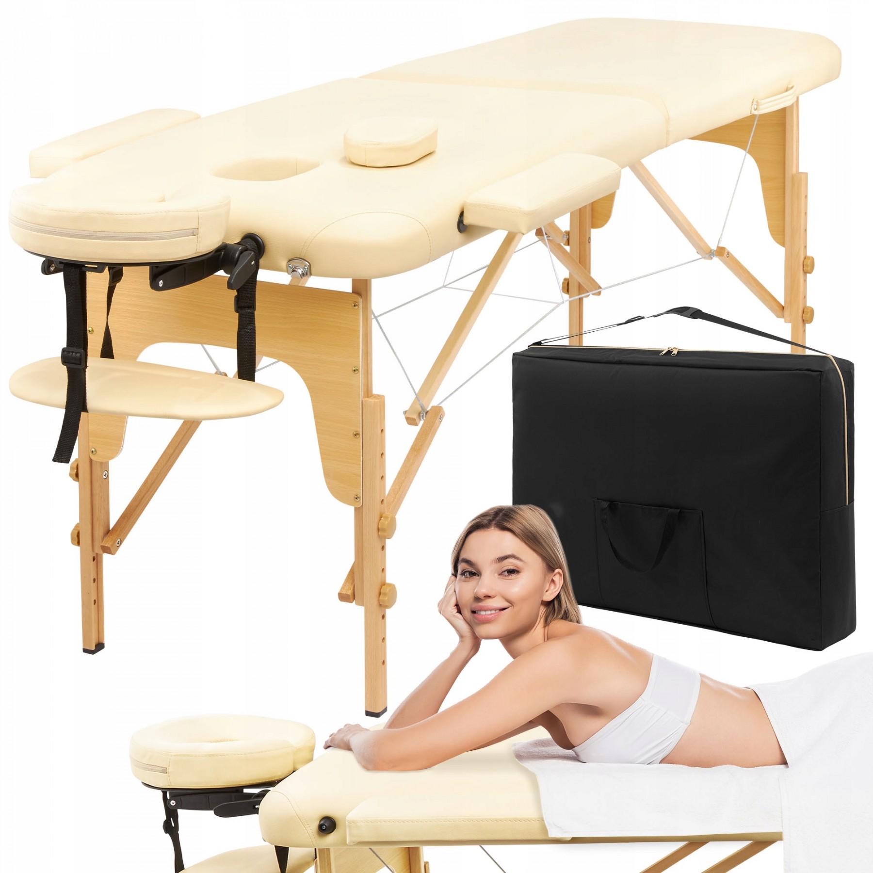 Массажный стол складной 4fizjo Massage Table Wood W70 Beige (39448) - фото 4