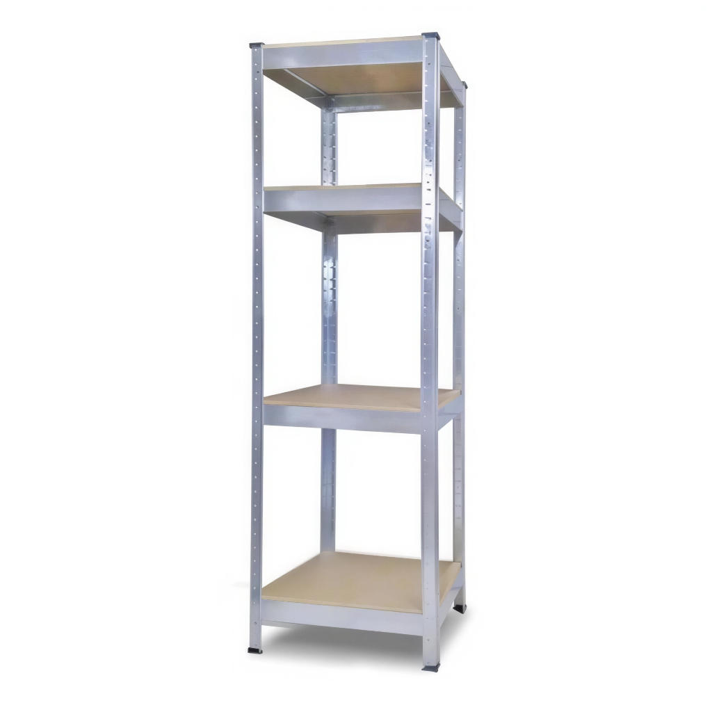 Стеллаж металлический БОНА-ПРО 240x40x40 см 4 полки ДСП 10 мм Цинк (42509)