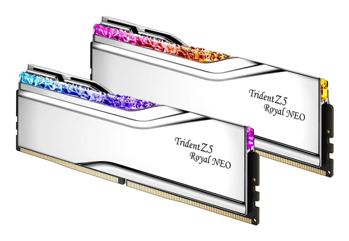 Пам'ять для настільних комп'ютерів G.Skill 2x16GB DDR5 6400 MHz Trident Z5 Royal Neo Silver (F5-6400J3039G16GX2-TR5NS)