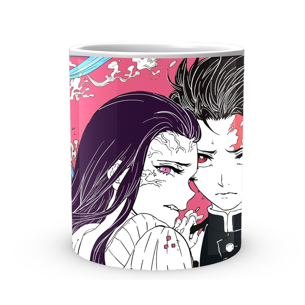 Чашка Gee! Demon Slayer Клинок рассекающий демонов Танджиро и Незуко Розовый фон SL 02.442