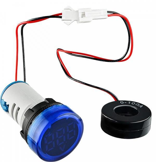 Амперметр цифровой АСКО-Укрем ED16-22AD 0-100A круглый Синий (A0190010027)