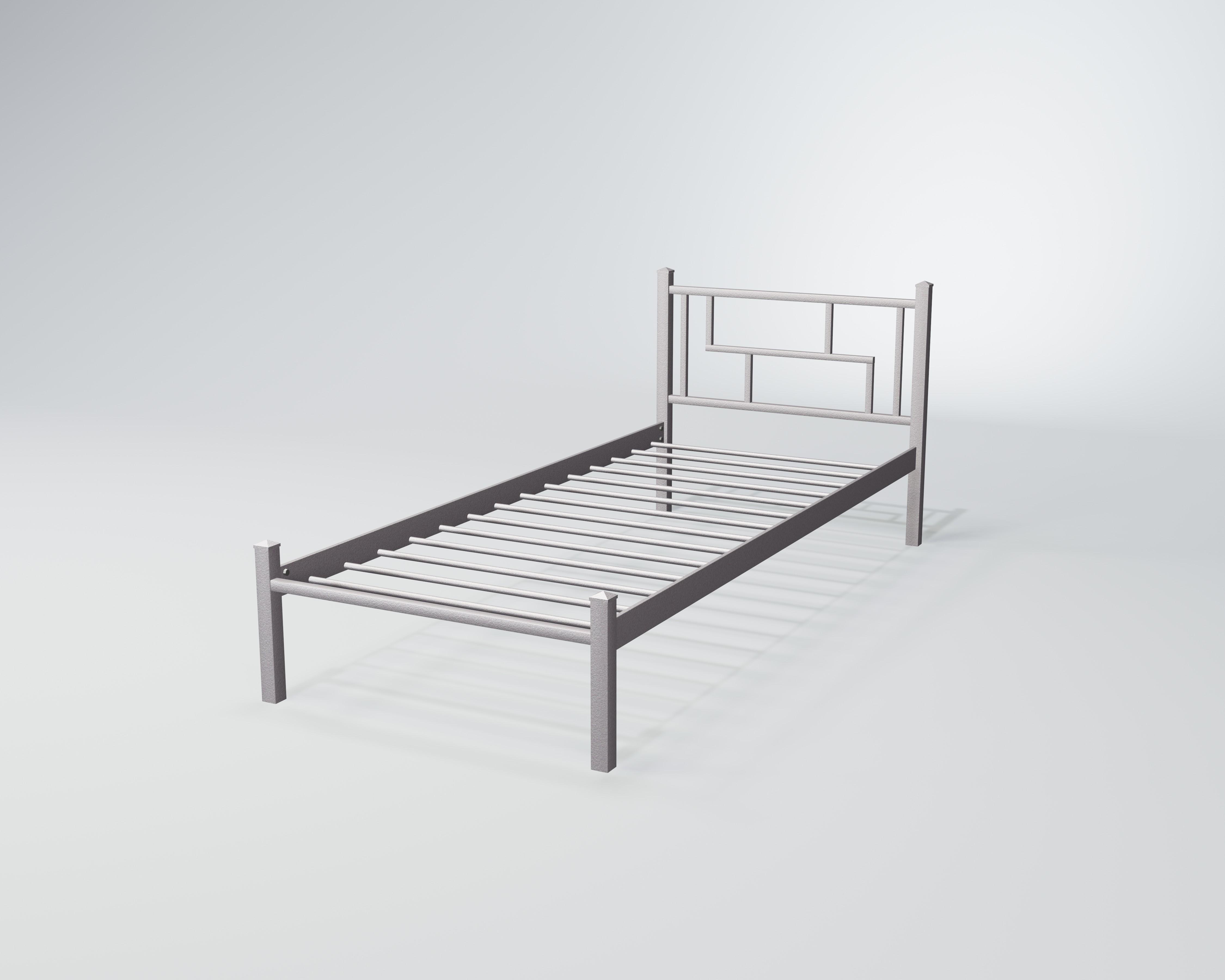 Кровать металлическая Амис Мини 80x200 см Серебро белое
