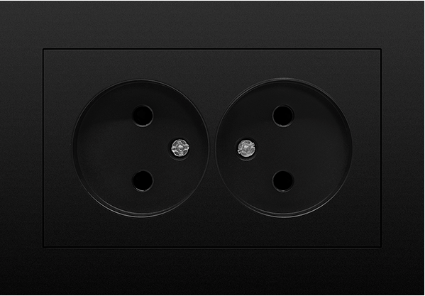 Розетка двухместная MARSHEL IDEAL RS16-477 Black