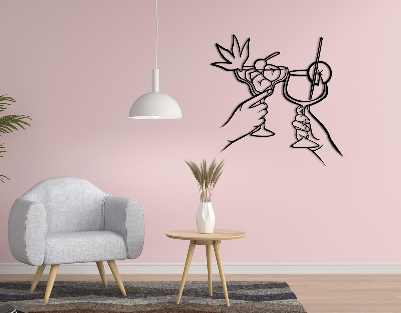 Декоративное панно на стену Upwood Decor Two Cocktails 50х50,5 см Black (1583395072)