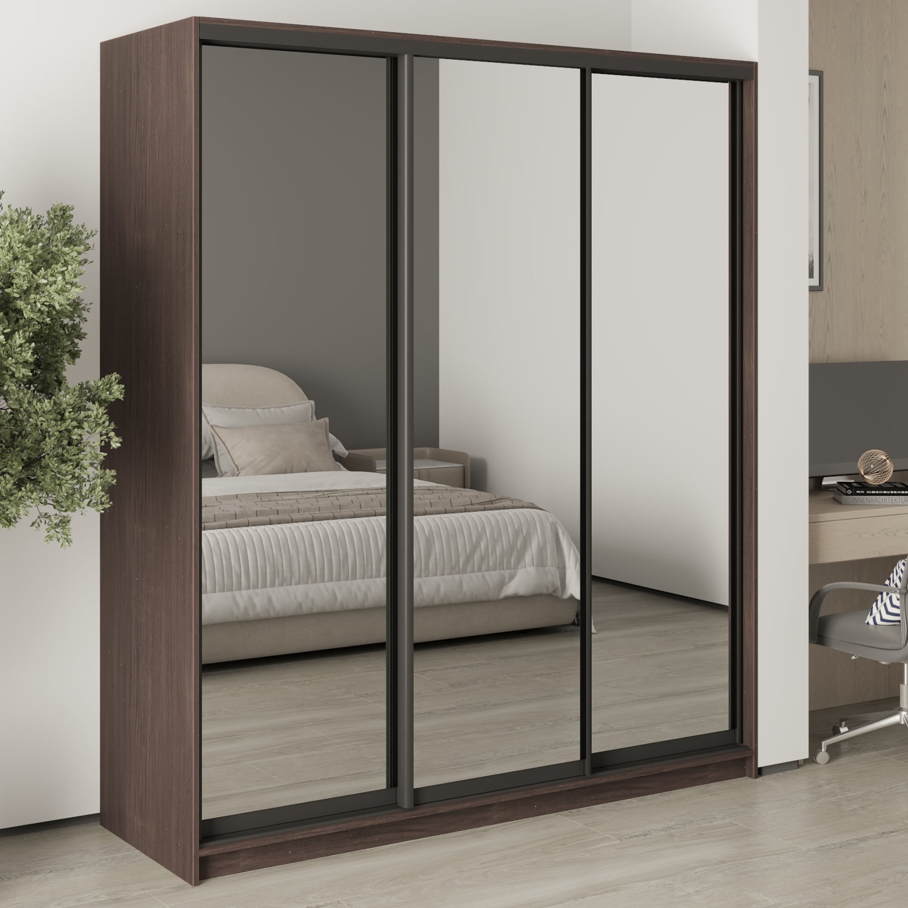 Шкаф-купе трехдверный Mebel Star Стандарт BG MBS-8514 180х60х210 см Дуб ристрето (1007925)