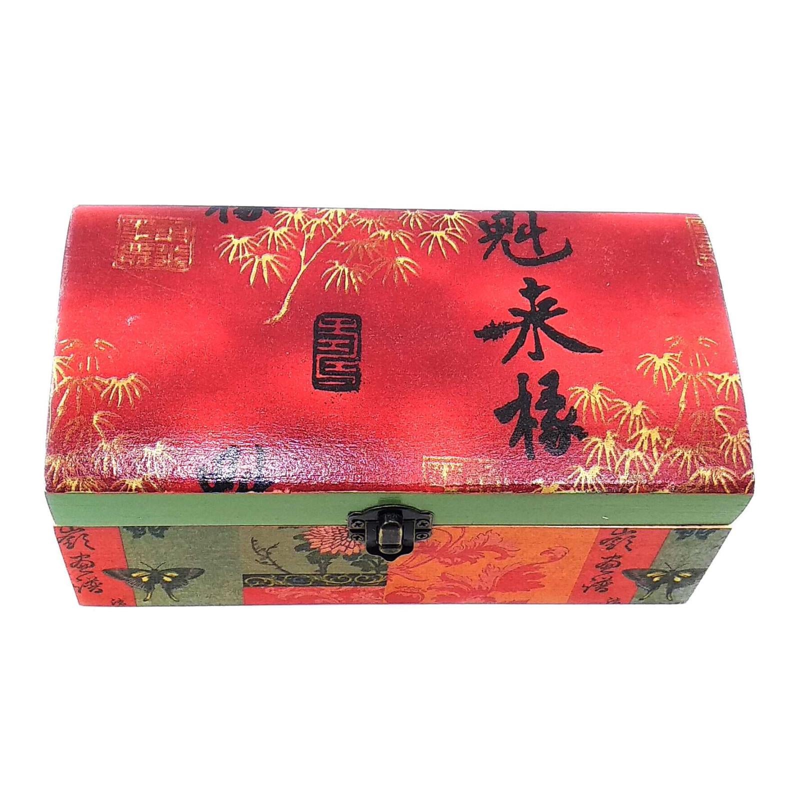 Ящик из массива дерева китайский мотив 21х10,5х9 см