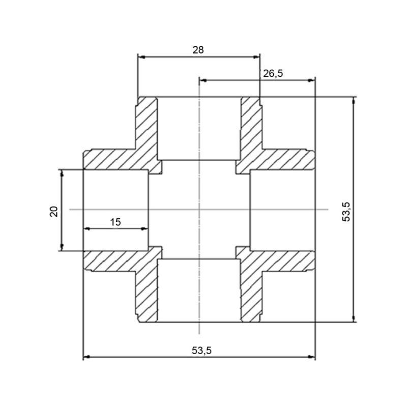 Крестовина Blue Ocean PPR 20 мм (SD00005888) - фото 2