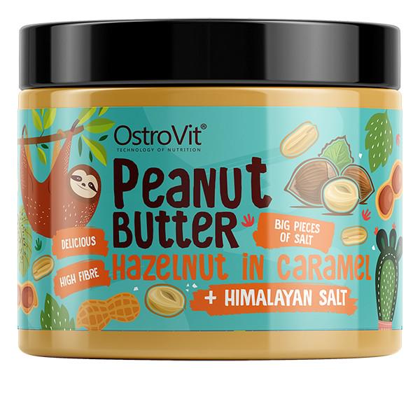 Арахісова паста OstroVit Peanut Butter Crunchy Hazelnut in Caramel + Himalayan Salt 500 г