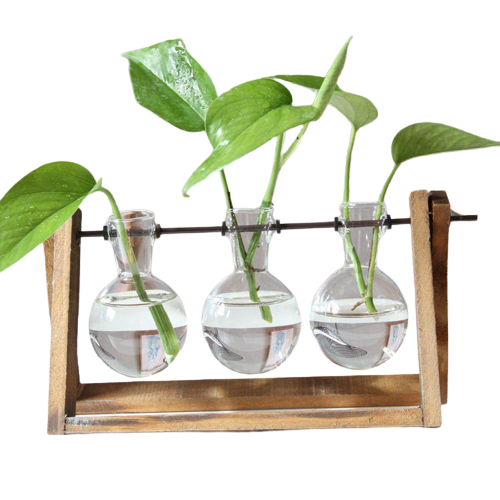 Ваза для інтер'єру RESTEQ три колби 16x14 см Світло-коричневий (VA-1355623245)