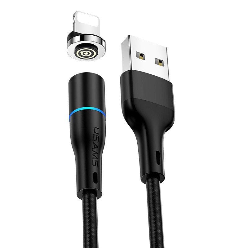 Магнитный кабель для зарядки Usams US-SJ352 U32, 2.4 А, 1 м, USB Type-A х Lightning, Черный