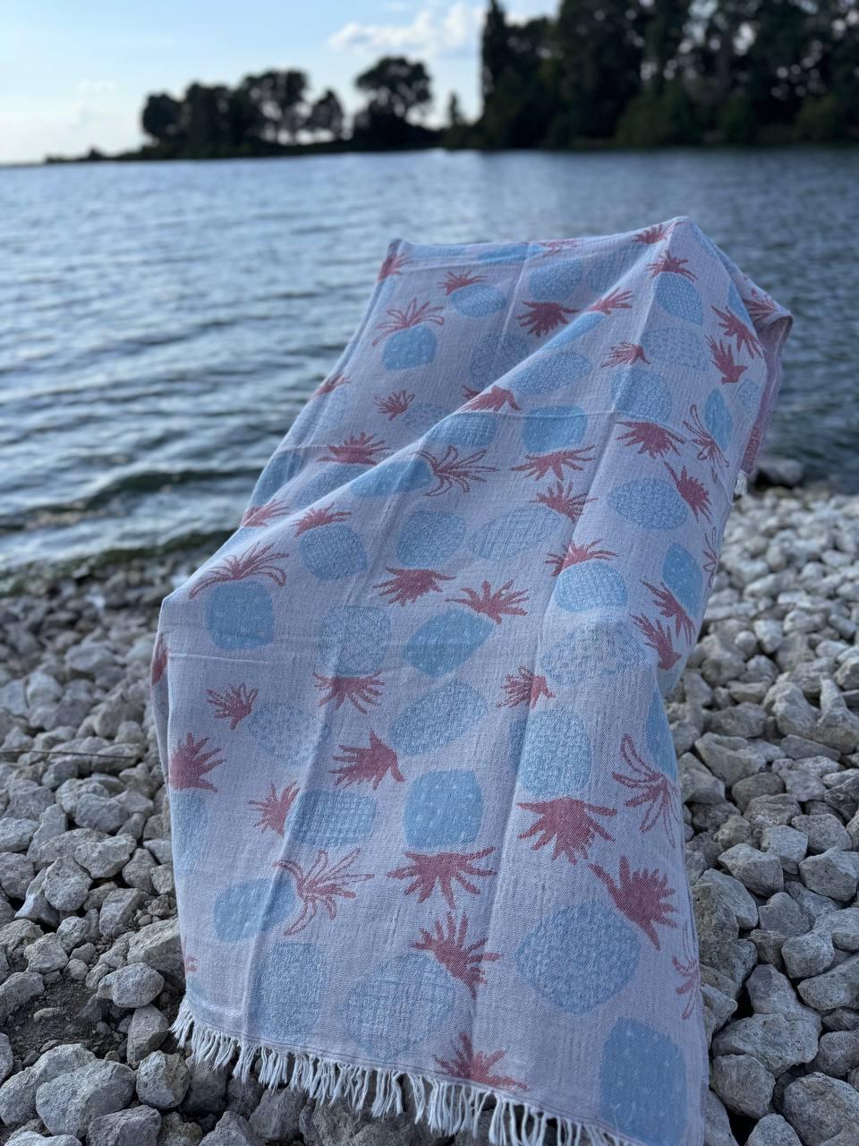 Покрывало хлопковое пештемаль 100х180 см Сиреневый (П4К-AL-peshtamel-003-02) - фото 5